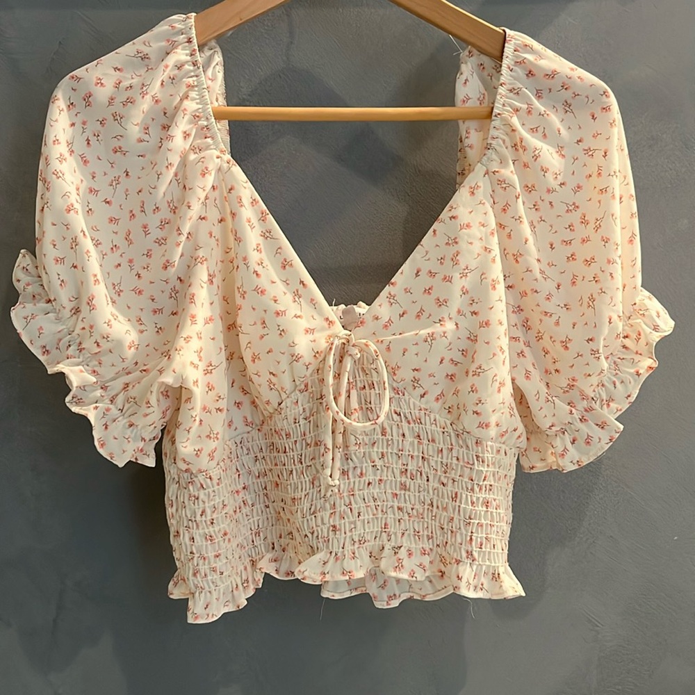 Large flowered crop top